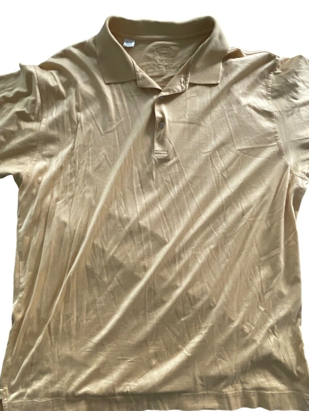 Cutter & Buck Mens Beige Polo Shirt XL Signature Collection Short Sleeve Casual